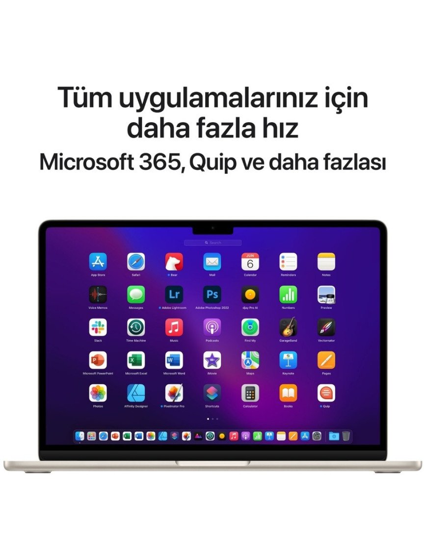 Apple MacBook Air M2 16GB 256GB SSD macOS 13" Taşınabilir Bilgisayar Yıldız Işığı MC7W4TU/A